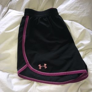 Black and maroon under armour shorts